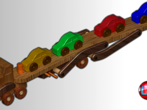 wooden truck toy 3D Model