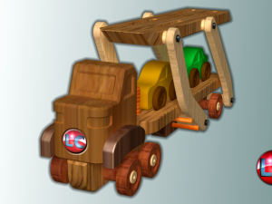 wooden truck toy 3D Model