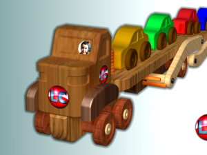 wooden truck toy 3D Model