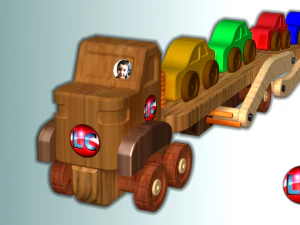 wooden truck toy 3D Model
