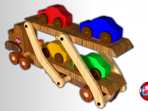 wooden truck toy 3D Model