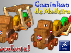 wooden truck toy 3D Model