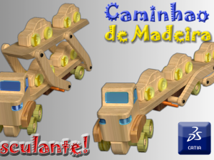 wooden truck toy 3D Model