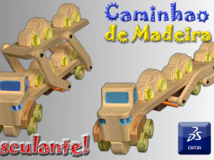 wooden truck toy 3D Model