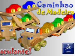 zabawka z drewnianą ciężar&oacute;wką Model 3D