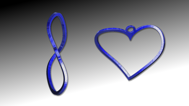 infinite heart pendant 3D Model .c4d .max .obj .3ds .fbx .stl .blend 