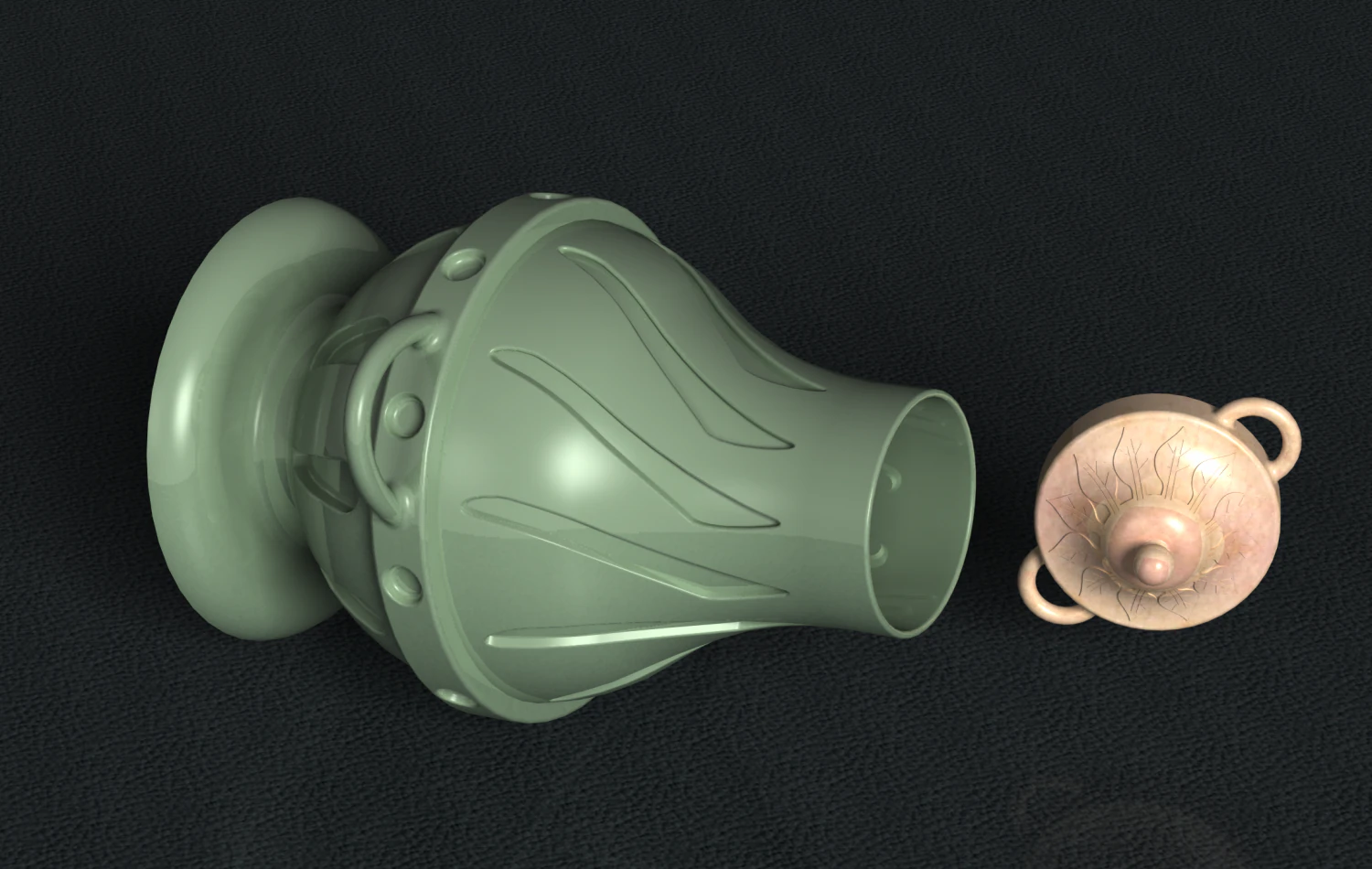 vase with lid 3D Print Model .c4d .max .obj .3ds .fbx .stl .blend 