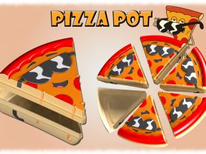 pizza pot tupperware 3D 模型