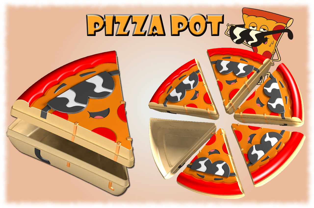 pizza pot tupperware 3D Model