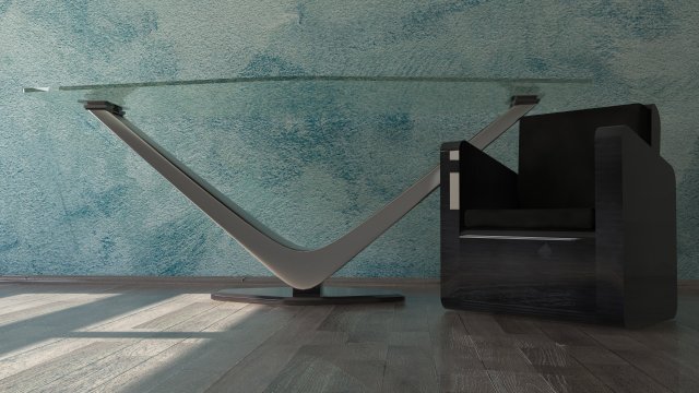 modern desk cinema 4d 3D Model .c4d .max .obj .3ds .fbx .stl .blend