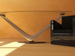 modern desk cinema 4d 3D Model