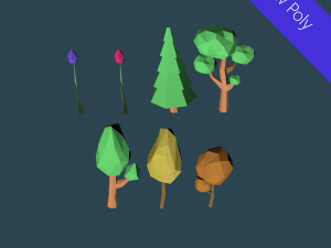 low poly trees 3D-Modell