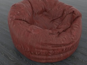 leather pouf 3D मॉडल