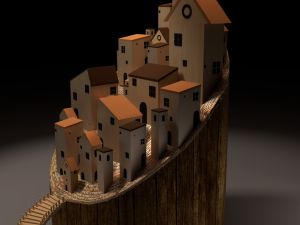 woden houses 3D मॉडल