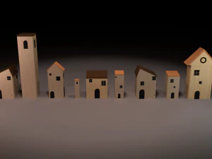 woden houses 3D Model
