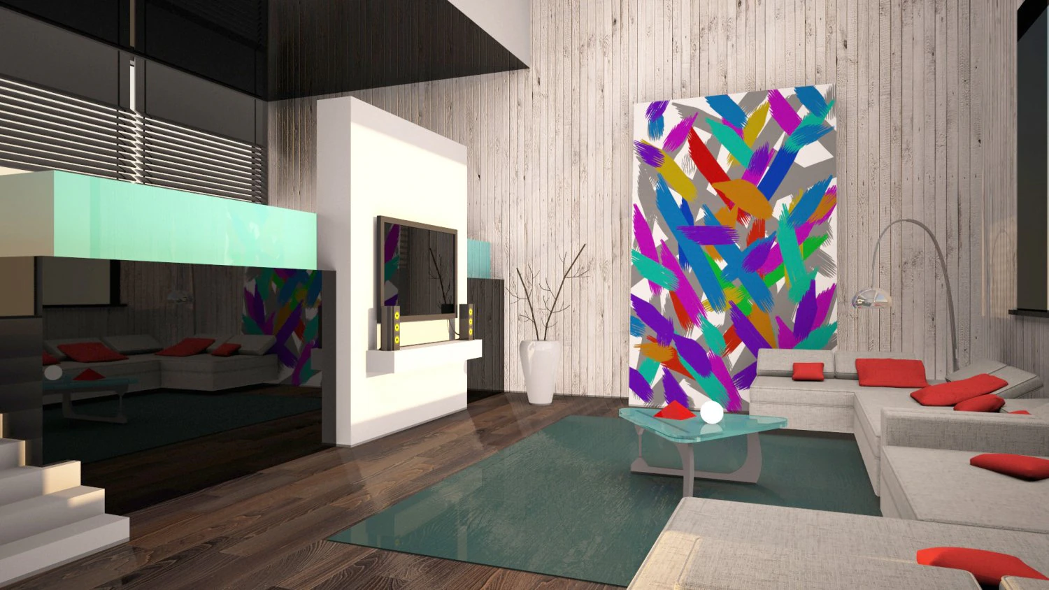 living room 3D Model .c4d .max .obj .3ds .fbx .stl .blend 