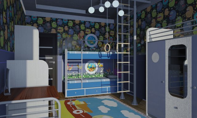 childrens room 3D Модель .c4d .max .obj .3ds .fbx .stl .blend
