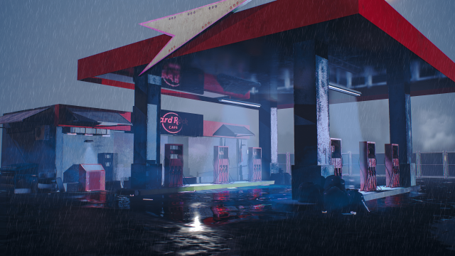 gas filling station 3Dモデル .c4d .max .obj .3ds .fbx .stl .blend 