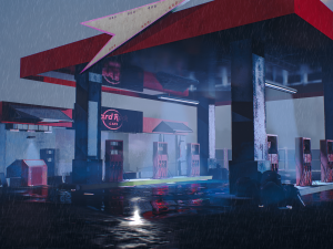 gas filling station 3Dモデル