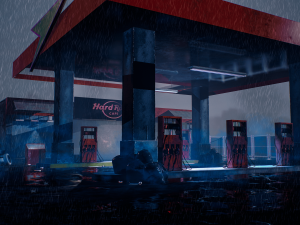 gas filling station 3Dモデル