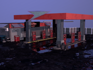gas filling station 3Dモデル
