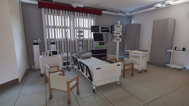 medical room 3D Model .c4d .max .obj .3ds .fbx .stl .blend 