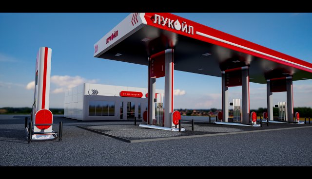 gas station 3D 模型 .c4d .max .obj .3ds .fbx .stl .blend 