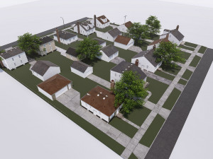 block of houses 3D मॉडल