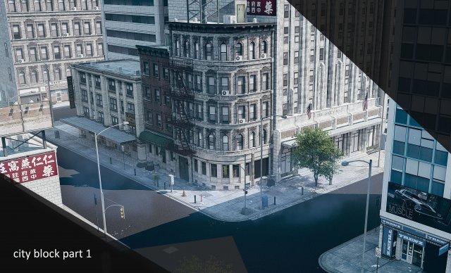 city block part 1 3D 模型 .c4d .max .obj .3ds .fbx .stl .blend