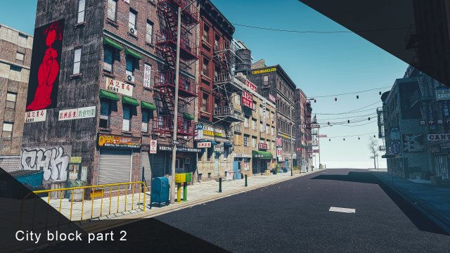 city block part 2 Model 3D .c4d .max .obj .3ds .fbx .stl .blend 