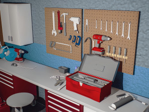 scene auto repair shop 3D मॉडल
