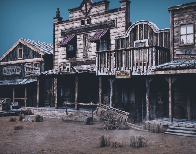 western 3D 모델 .c4d .max .obj .3ds .fbx .stl .blend 