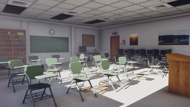 class room Modelo 3D .c4d .max .obj .3ds .fbx .stl .blend 