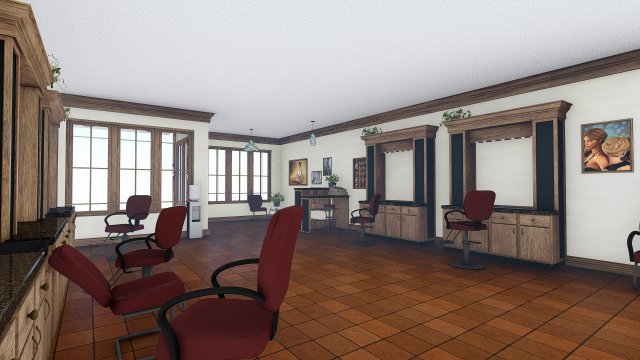 chez lucille hair salon Model 3D .c4d .max .obj .3ds .fbx .stl .blend 