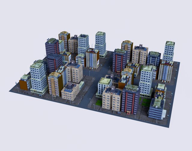 city block part 1 Modèle 3D .c4d .max .obj .3ds .fbx .stl .blend 
