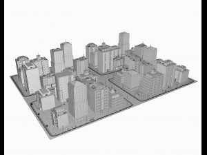 city block part 1 Modèle 3D