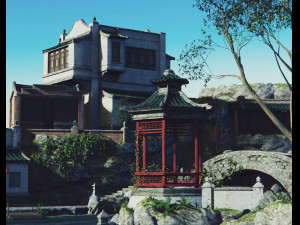 asia street village 3D Model