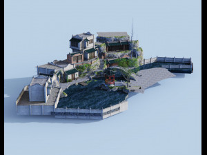 asia street village Modello 3D