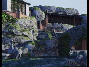 asia street village Modello 3D