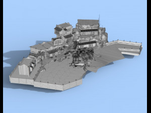asia street village Modello 3D