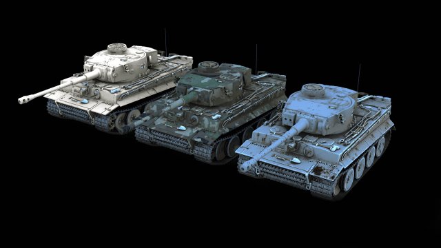tiger tanks ww2 3D Modell .c4d .max .obj .3ds .fbx .stl .blend