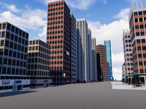 office buildings skyscrapers 3D Модель