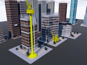 office buildings skyscrapers 3D Модель