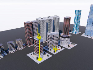 office buildings skyscrapers 3D Модель