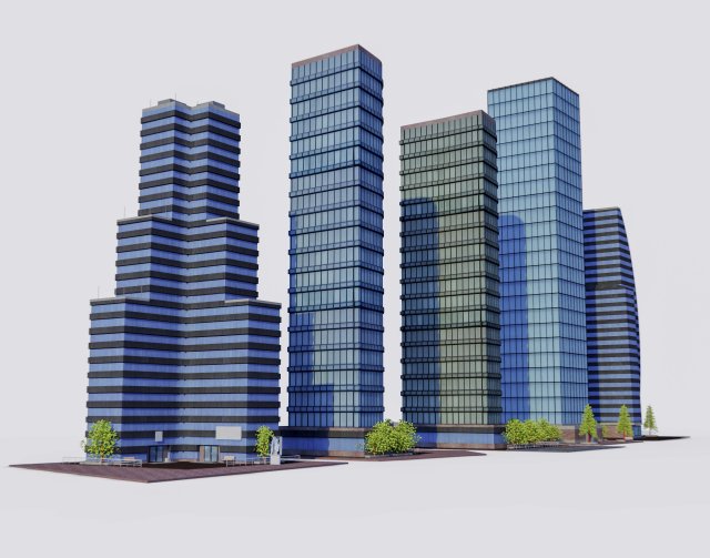office buildings 3D Модель .c4d .max .obj .3ds .fbx .stl .blend 