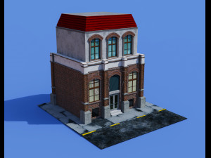 buildings low-poly Modèle 3D