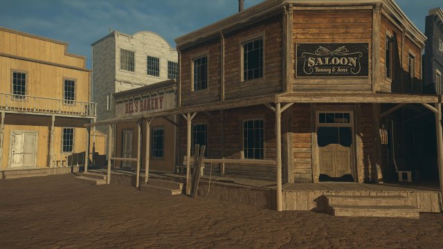 streets of the wild west Model 3D .c4d .max .obj .3ds .fbx .stl .blend 