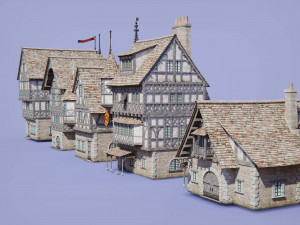 medieval village house Modèle 3D