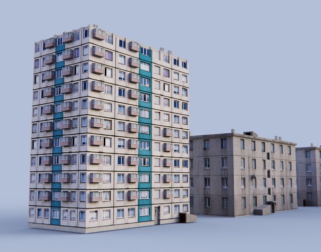 low poly russian houses Modelo 3D .c4d .max .obj .3ds .fbx .stl .blend 