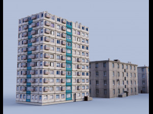 low poly russian houses 3D मॉडल